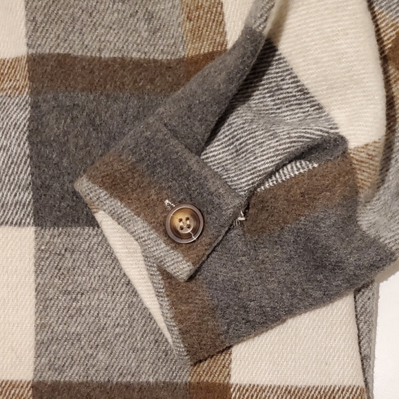 New ONELEVEN LONG PLAID FLANNEL JACKET SHACKET M - Picture 9 of 9